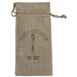 Doctor Avatar Large Burlap Gift Bag - Front (Personalized)