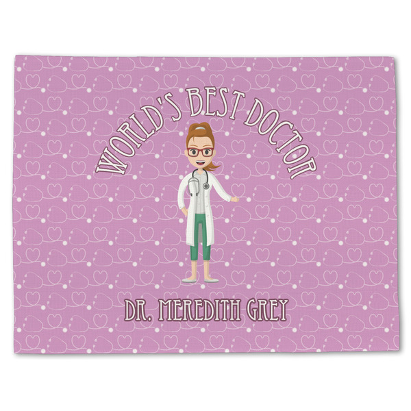 Custom Doctor Avatar Single-Sided Linen Placemat - Single w/ Name or Text