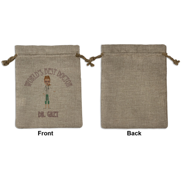 Doctor Avatar Medium Burlap Gift Bag - Front Approval