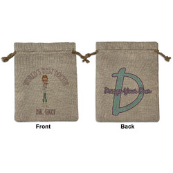 Doctor Avatar Medium Burlap Gift Bag - Front & Back (Personalized)