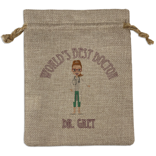 Custom Doctor Avatar Burlap Gift Bag (Personalized)