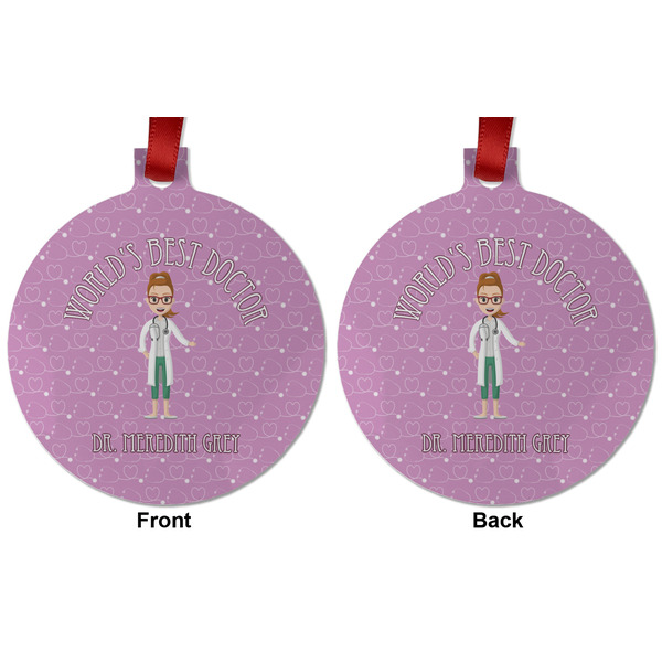 Doctor Avatar Metal Ball Ornament - Front and Back