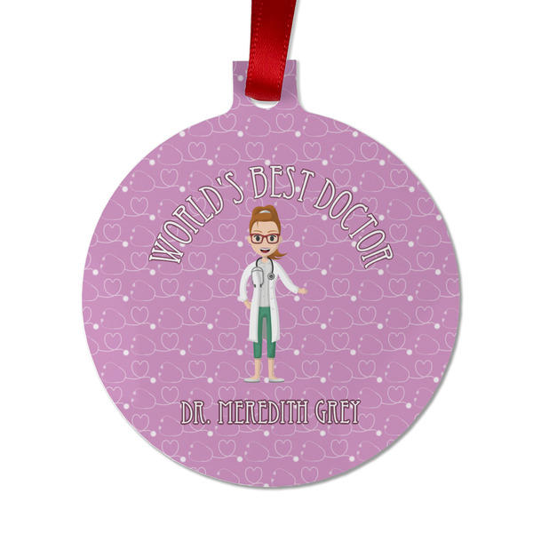 Custom Doctor Avatar Metal Ball Ornament - Double Sided w/ Name or Text