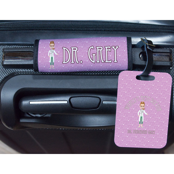 Doctor Avatar Metal Luggage Tag & Handle Wrap - In Context
