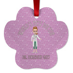 Doctor Avatar Metal Paw Ornament - Double Sided w/ Name or Text