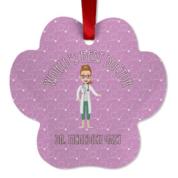 Doctor Avatar Metal Paw Ornament - Double Sided w/ Name or Text
