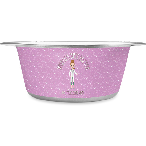 Custom Doctor Avatar Stainless Steel Dog Bowl (Personalized)