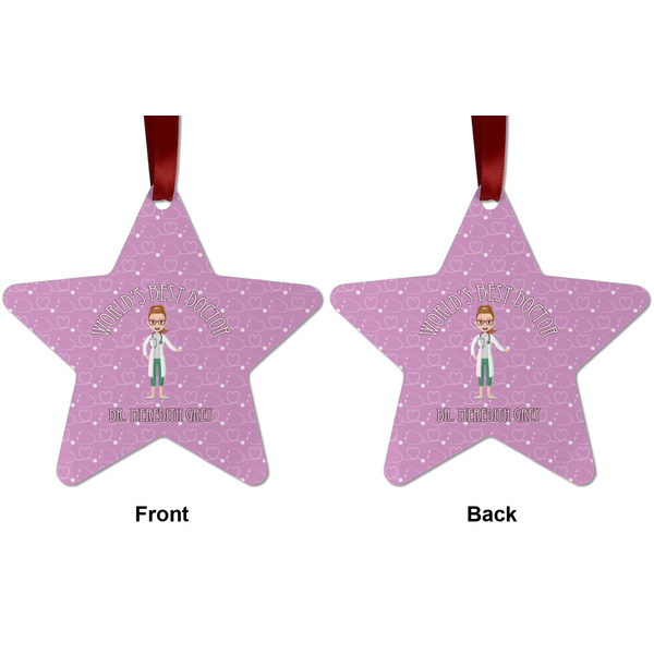 Doctor Avatar Metal Star Ornament - Front and Back