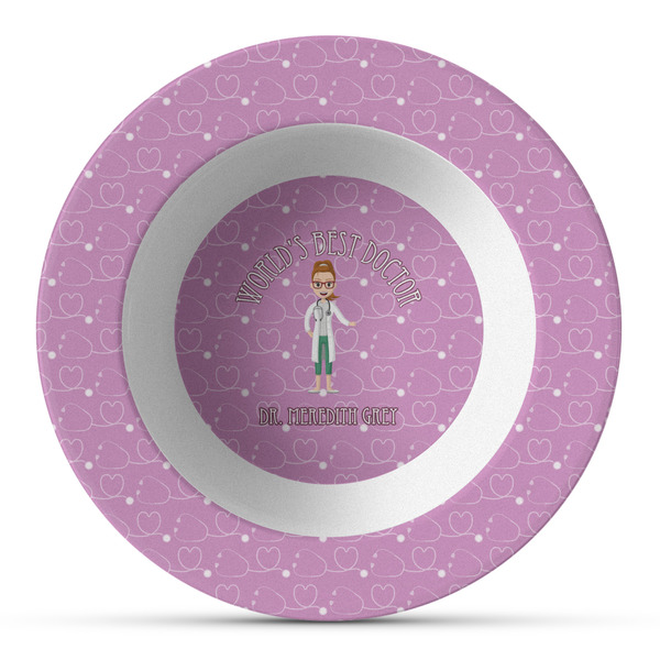 Custom Doctor Avatar Plastic Bowl - Microwave Safe - Composite Polymer (Personalized)