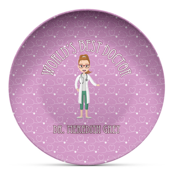 Custom Doctor Avatar Microwave Safe Plastic Plate - Composite Polymer (Personalized)