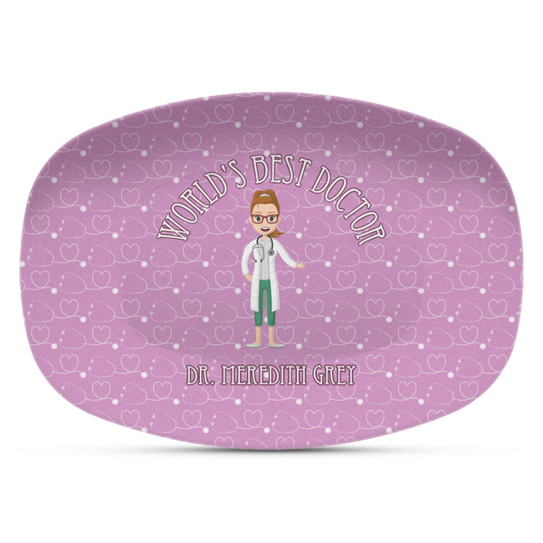 Custom Doctor Avatar Plastic Platter - Microwave & Oven Safe Composite Polymer (Personalized)