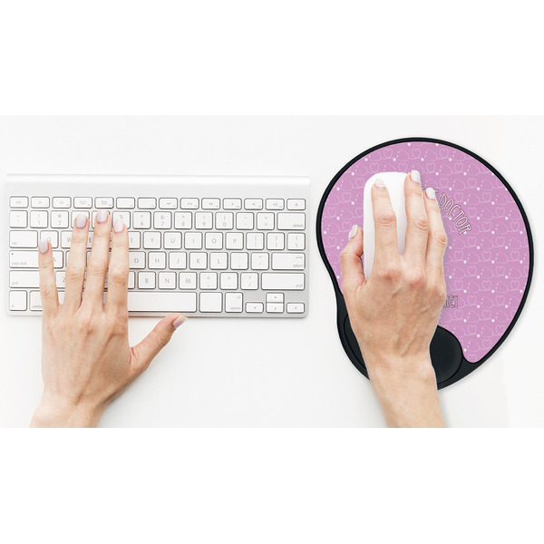 Doctor Avatar Mouse Pad with Wrist Rest - LIFESYTLE 2 (in use)