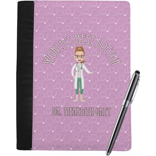 Custom Doctor Avatar Notebook Padfolio - Large w/ Name or Text