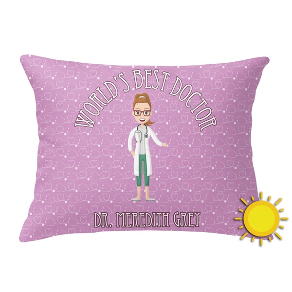 Custom Doctor Avatar Outdoor Throw Pillow (Rectangular) (Personalized)