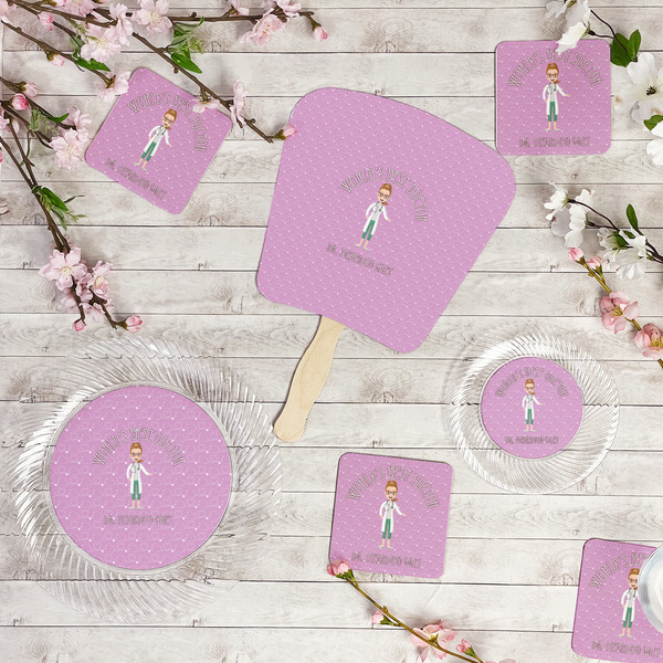 Doctor Avatar Party Supplies Combination Image - All items - Plates, Coasters, Fans