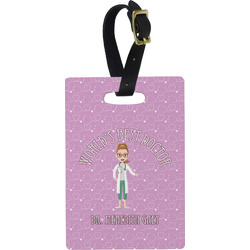 Doctor Avatar Plastic Luggage Tag - Rectangular w/ Name or Text