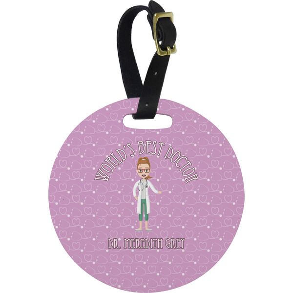 Custom Doctor Avatar Plastic Luggage Tag - Round (Personalized)