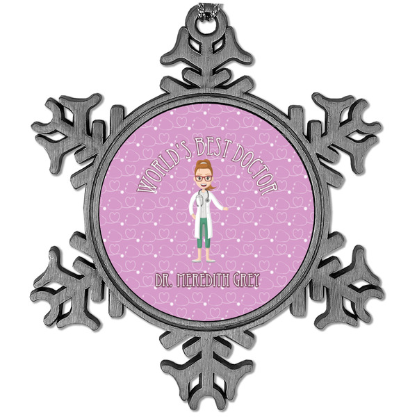 Custom Doctor Avatar Vintage Snowflake Ornament (Personalized)