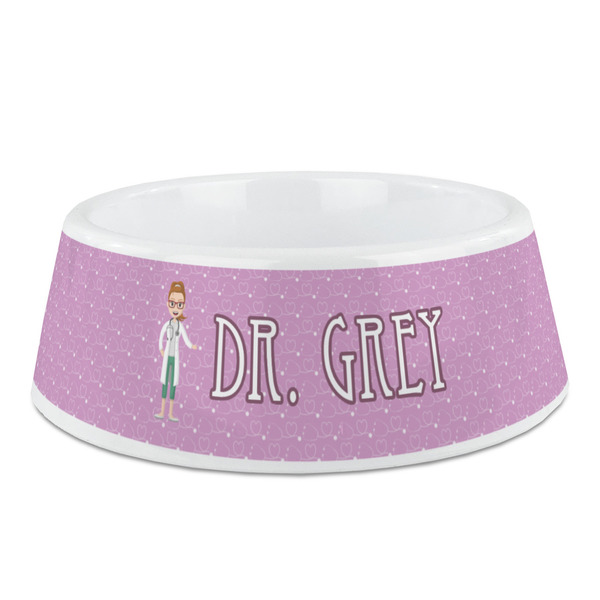 Custom Doctor Avatar Plastic Dog Bowl - Medium (Personalized)