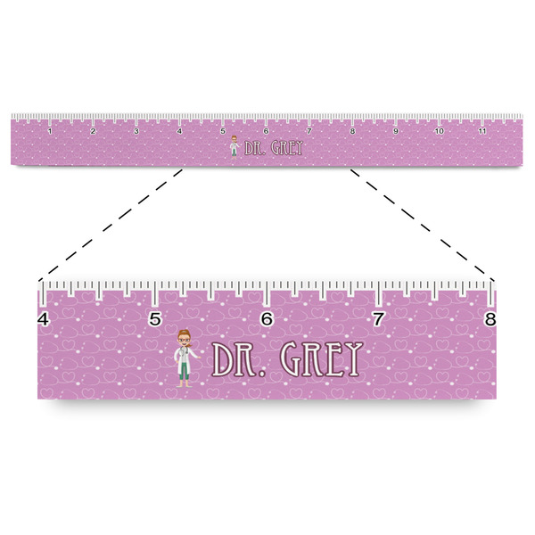 Custom Doctor Avatar Plastic Ruler - 12" (Personalized)
