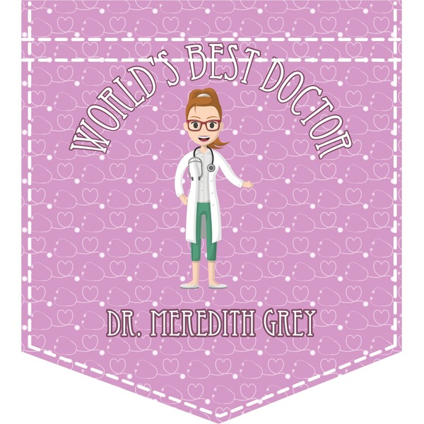 Custom Doctor Avatar Iron On Faux Pocket (Personalized)