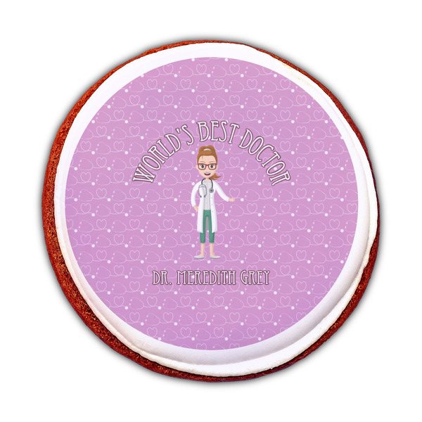 Doctor Avatar Printed Icing Circle - Medium - On Cookie