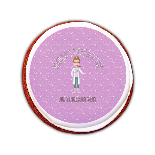 Doctor Avatar Printed Icing Circle - Small - On Cookie