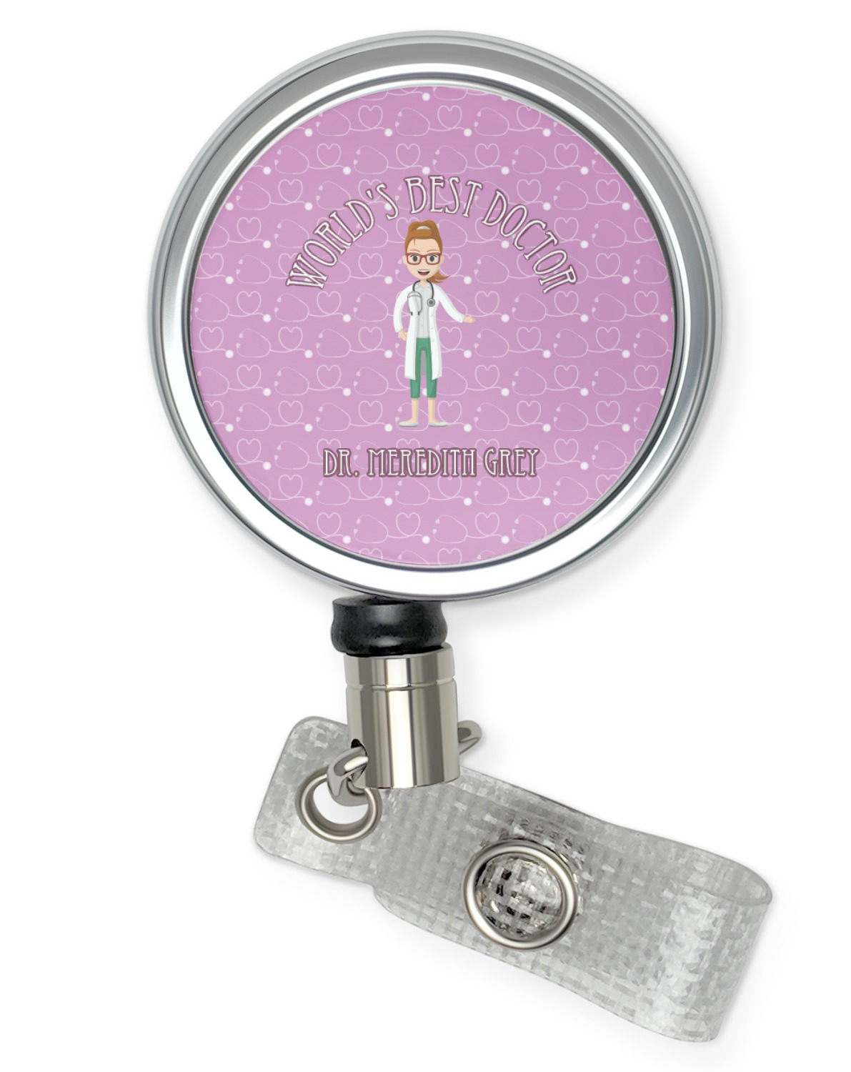 Doctor Avatar Retractable Badge Reel (Personalized) | Office Badge Reel Clip | Nurse Badge Holder | ID Card Clip Badge Reel