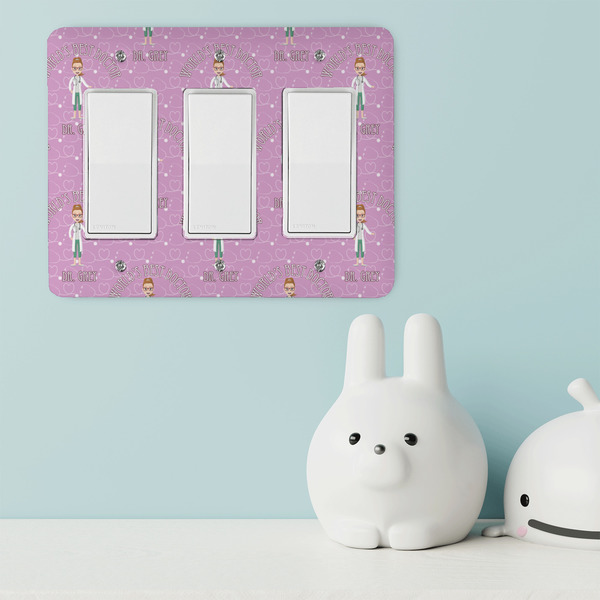Doctor Avatar Rocker Light Switch Covers - Triple - IN CONTEXT