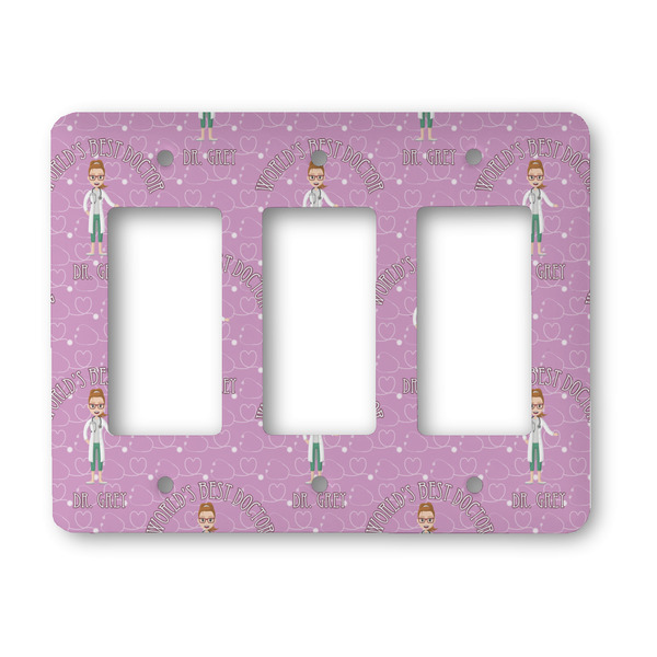 Custom Doctor Avatar Rocker Style Light Switch Cover - Three Switch (Personalized)