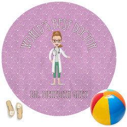 Doctor Avatar Round Beach Towel (Personalized)