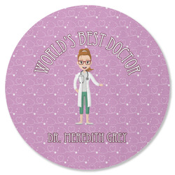 Doctor Avatar Round Rubber Backed Coaster (Personalized)