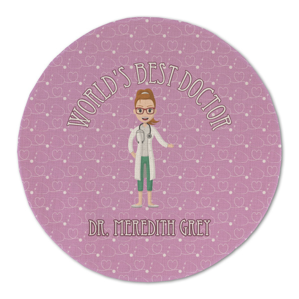 Custom Doctor Avatar Round Linen Placemat (Personalized)