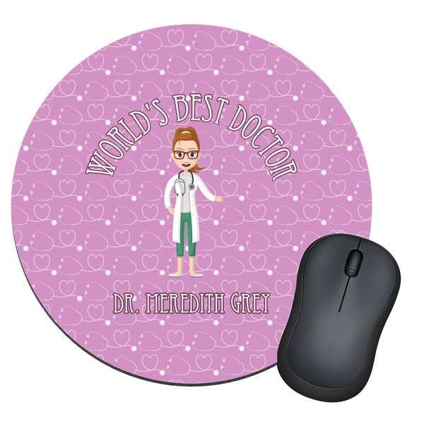 Custom Doctor Avatar Round Mouse Pad (Personalized)
