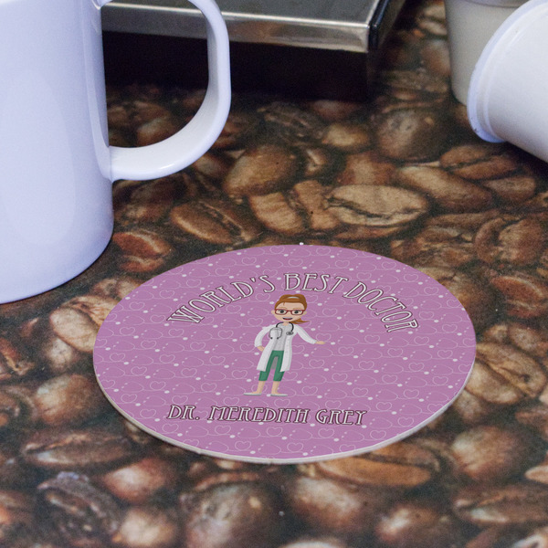 Doctor Avatar Round Paper Coaster - Front