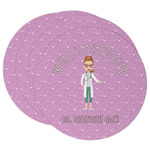 Doctor Avatar Round Paper Coasters w/ Name or Text