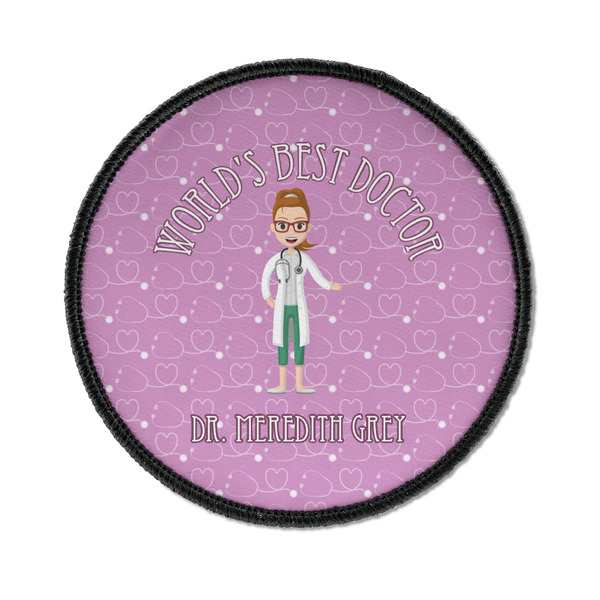 Custom Doctor Avatar Iron On Round Patch w/ Name or Text