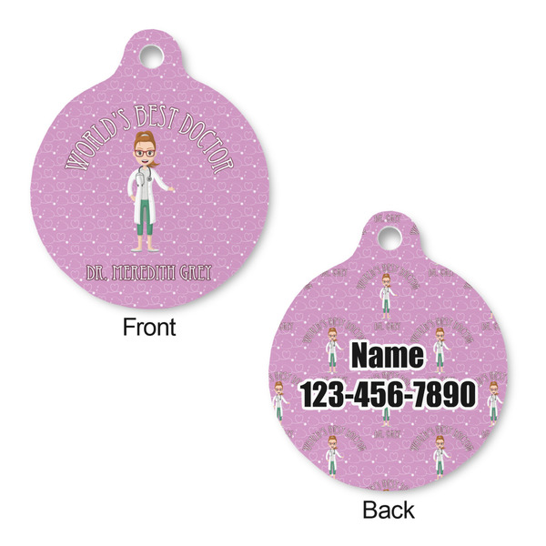 Doctor Avatar Round Pet ID Tag - Large - Approval