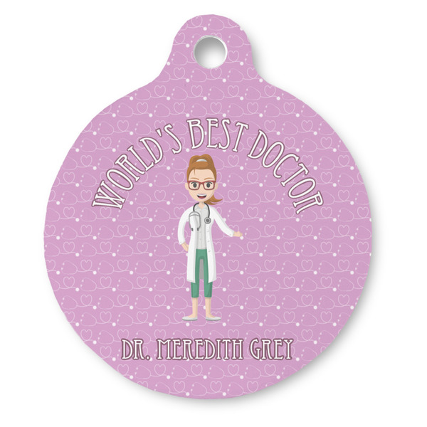 Custom Doctor Avatar Round Pet ID Tag - Large (Personalized)