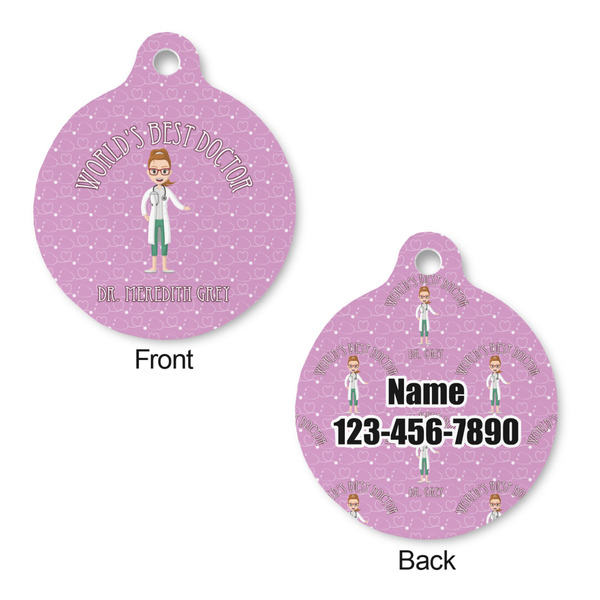 Doctor Avatar Round Pet Tag - Front & Back