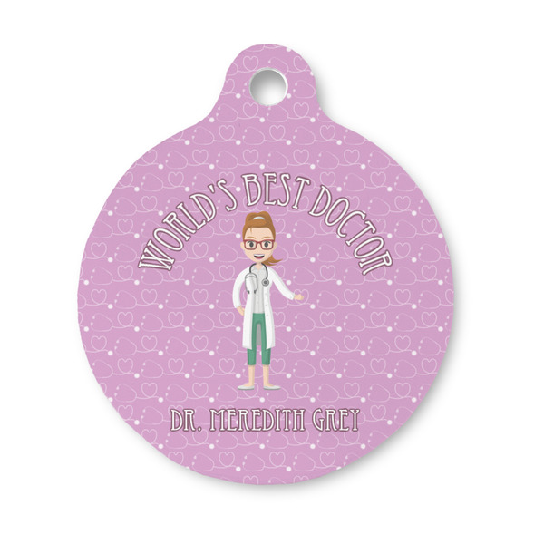 Custom Doctor Avatar Round Pet ID Tag - Small (Personalized)