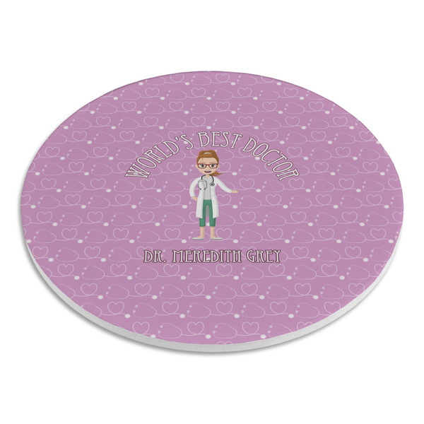 Doctor Avatar Round Stone Trivet - Angle View