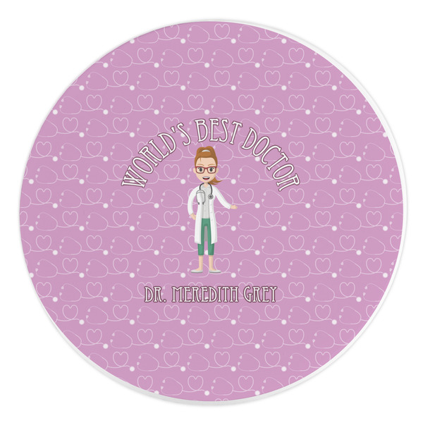 Custom Doctor Avatar Round Stone Trivet (Personalized)