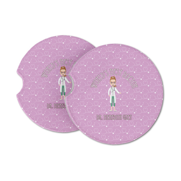 Custom Doctor Avatar Sandstone Car Coasters (Personalized)
