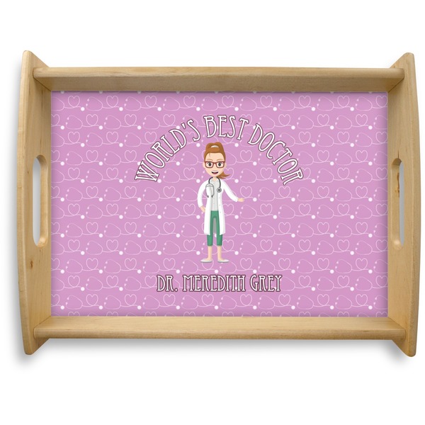Custom Doctor Avatar Natural Wooden Tray - Large (Personalized)