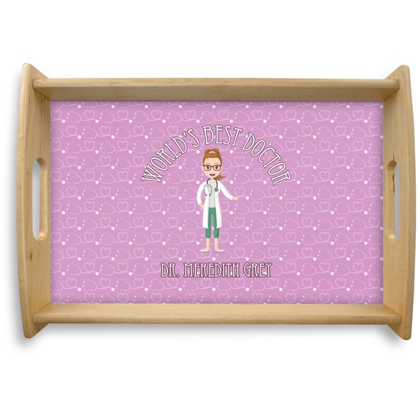 Custom Doctor Avatar Natural Wooden Tray - Small (Personalized)