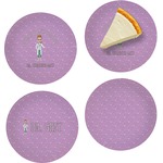 Doctor Avatar Set of 4 Glass Appetizer / Dessert Plate 8" (Personalized)