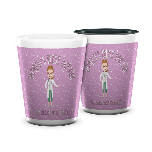 Custom Doctor Avatar Ceramic Shot Glass - 1.5 oz (Personalized)