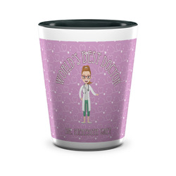 Doctor Avatar Ceramic Shot Glass - 1.5 oz - Two Tone - Set of 4 (Personalized)