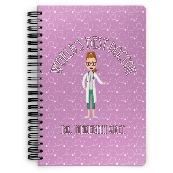 Custom Doctor Avatar Spiral Notebook - 7x10 w/ Name or Text